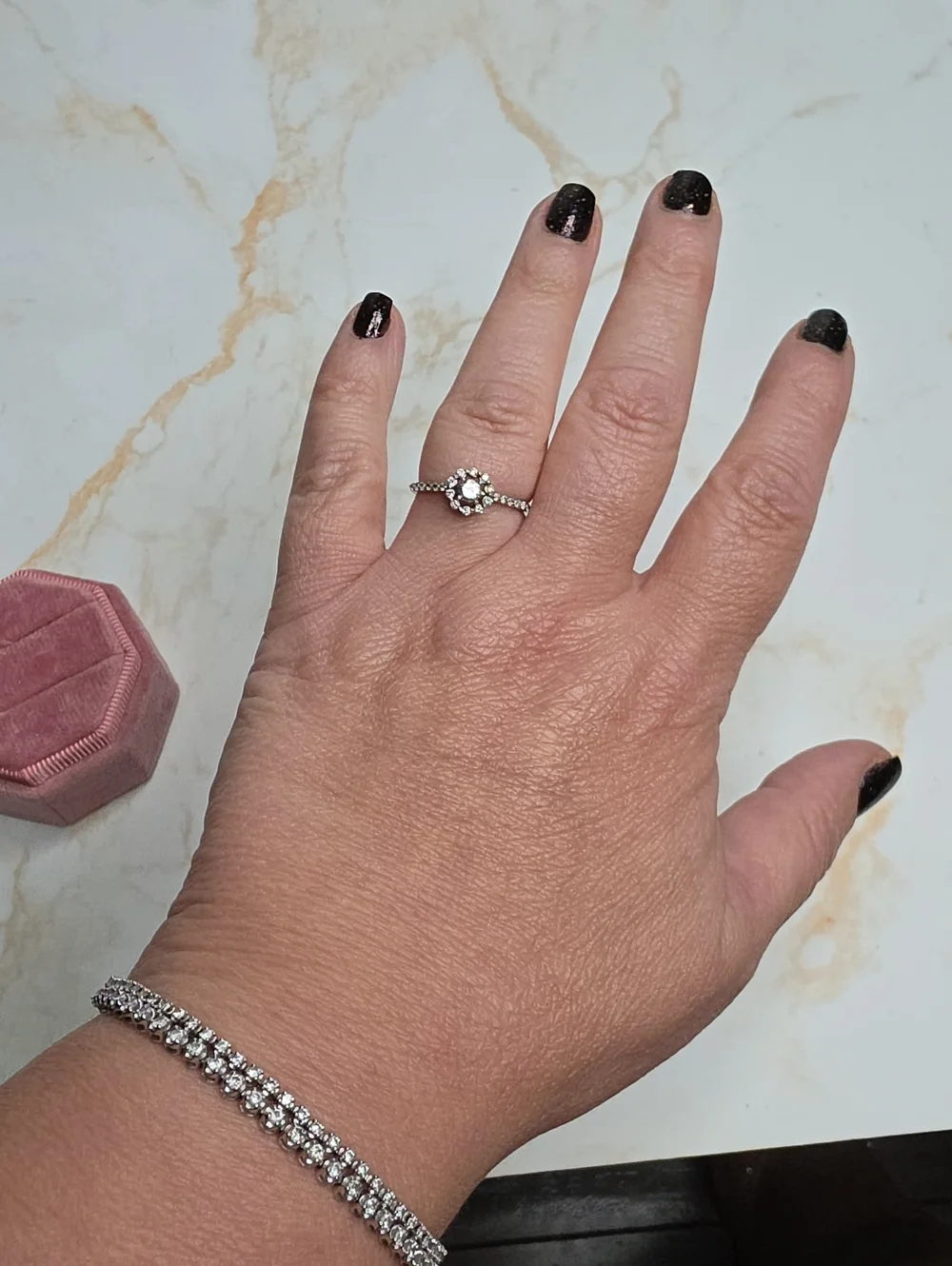 Kay Jewlers dainty 10k White Gold Diamond Engagement Ring